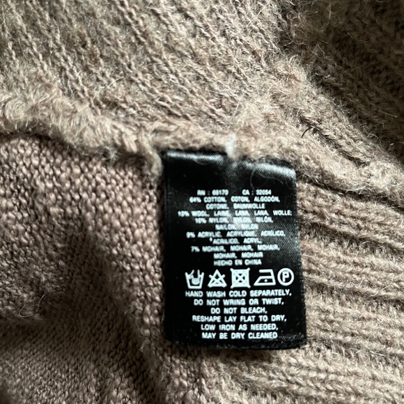 Sleeping On Snow Anthropologie Open Front Taupe Cardigan Fuzzy Boucle Sweater L - Picture 3 of 5